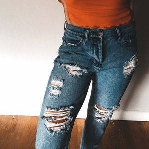 Ripped boyfriend jeans!